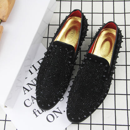 Men's Rhinestone Embroidery Party Loafer Shoes