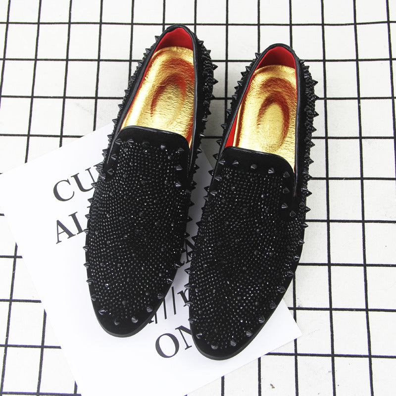 Men's Rhinestone Embroidery Party Loafer Shoes