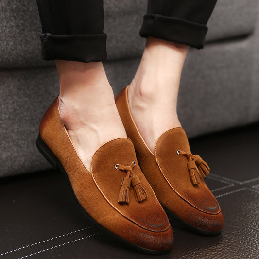 Casual Tassel Slip On Soft Breathable Suede Men's Loafers