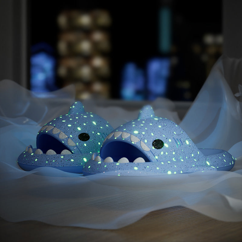 Galaxy Pattern Shark Slippers With Starry Night Light