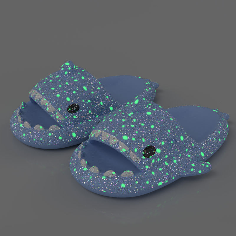 Galaxy Pattern Shark Slippers With Starry Night Light