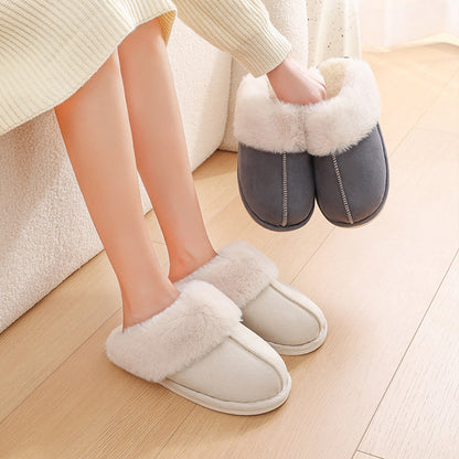 Women's Fuzzy Lined Winter Plush Home Slippers